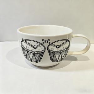 Taza de café de porcelana de cerámica hecha a mano personalizada con patrón de foto de kettledrum pintado a mano, regalo de vacaciones perfecto - Product Image 4