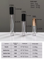 Mini Botella de Perfume Portátil de 5ml 10ml 15ml, Atomizador de Perfume con Pulverizador de Niebla Fina, Botella de Perfume Recargable, Botella de Perfume Vacía