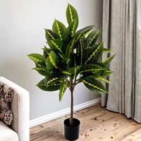Großhandel Künstlicher Immergrüner Baum für Innen und Außen Banyanbaum 95cm Topfpflanze Wohnzimmer Garten Landschaftsgestaltung Dekoration