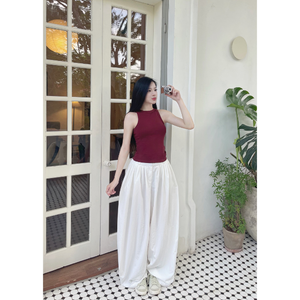 Débardeur d'été pour femme de bonne qualité, boutonné, coupe ajustée, respirant, en coton écologique, séchage rapide, anti-plis, plusieurs coloris - Product Image 4