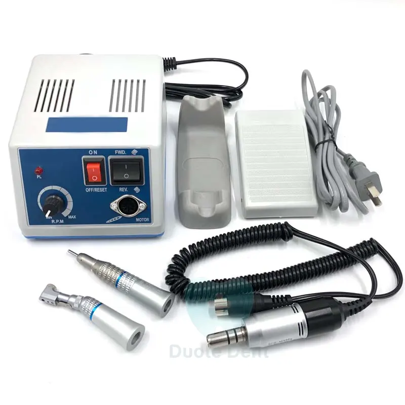 dental laboratory Nail Drill Polisher 35000RPM Micromotor with E-type handpiece + straight handpiece + contra angle