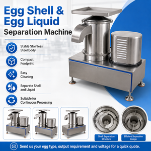Máquina Industrial para Romper Huevos Enteros con Descarga Separada de Cáscaras y Salida de Líquido de Huevo - Product Image 2