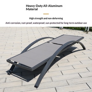 Chaise longue de <span class=keywords><strong>piscine</strong></span> extérieure en aluminium, résistante à l'eau et aux UV, pour la plage, la maison d'hôtes, le jardin, le balcon ouvert - Product Image 2