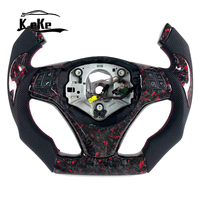 Volant de style F1 en carbone forgé rouge avec cuir perforé noir pour BMW E90 E92 E93 M3 2005 2013 Fond plat