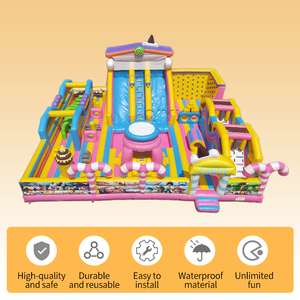 Commercial Large Scale <b>Bouncy</b> <b>Castle</b> Themed Obstacle Courses <b>Water</b> Slides PVC Material Easy Setup for Amusement Parks Family - Product Image 2