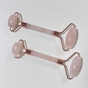 Masseur facial tenu dans la main de rouleau de jade de quartz rose de 100% pour la fonction de muscle de visage - Product Image 5