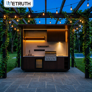 <span class=keywords><strong>Cucina</strong></span> Esterna Modulare <span class=keywords><strong>in</strong></span> Acciaio Inox 304 Resistente alle Intemperie con Griglia Integrata e Forno per Pizza per Cortile e Patio - Product Image 1