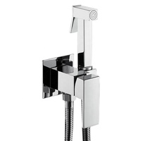 Robinet de lavage mural dissimulé en cuivre, moderne, monocommande, électroplaqué, chaud/froid, avec douchette de bidet effet pluie pour le nettoyage corporel