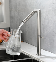 Robinet de salle de bain moderne à poignée unique, mélangeur chaud et froid, acier inoxydable plaqué, pivotant, à trou unique