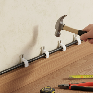 SCATOLA 1 Confezione da 500 graffette bianche da 8 mm per cavi tondi - Product Image 3