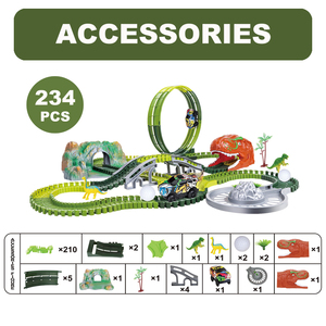 Creative DIY Roller Coaster <strong>Race</strong> Train Toys Plastic Dinosaur Railway <strong>Car</strong> Track for <strong>Kids</strong> Flexible Racing Play <strong>Set</strong> - Product Image 2