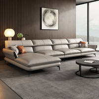 Ensemble de canapé d'angle en cuir, meubles de salon style européen moderne, 1 pièce