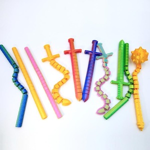 3D Printed Frozen Fidget Whip Sword Flexible Deformation Stress Relief Toy Kinetic <b>Chain</b> Blade ADHD Anxiety Gaming Accessory PLA - Product Image 1