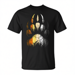 T-Shirt Unisex con Stampa Zampa d'Orso, Girocollo, Manica Corta, Design Promozionale Serigrafato - Product Image 3