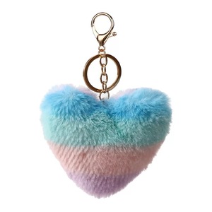 Porte-clés en forme de cœur, pompon, pompon, boule, pompon, en peluche, offre spéciale - Product Image 6