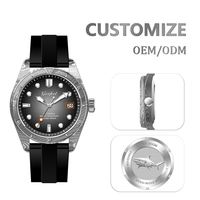 Fabricant OEM personnalisé Montres automatiques de luxe pour hommes en acier Damas Marque privée Montre de plongée mécanique 20 ATM