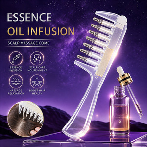 Peine Masajeador Capilar Transparente con Batería de Litio para Infusión de Aceite, Cuidado del Cabello y Nutrición - Product Image 1
