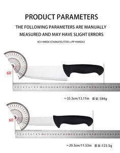 Ensemble de 2 couteaux de cuisine en acier inoxydable durable, manches en plastique ambidextres modernes, finition polie, couteau de <span class=keywords><strong>chef</strong></span> multi-usages - Product Image 5