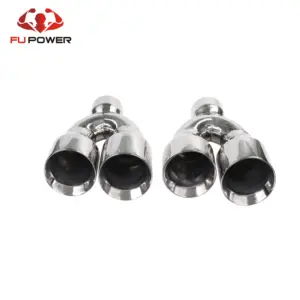 2x For AUDI S5 STAINLESS STEEL DUAL EXHAUST TIPS 4.0 2.5 PAIR 2.5" 4.0" TWIN TIP SS