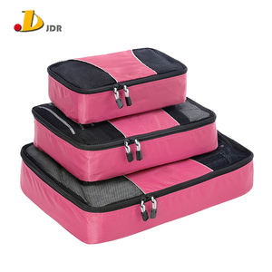 Top vendita portatile in poliestere imballaggio cubi Organizer <span class=keywords><strong>per</strong></span> bagagli da viaggio valigia alla moda chiusura a cerniera peso leggero - Product Image 2