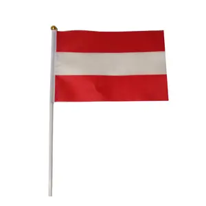 Huiyi Factory Customized Austria Nation Hand Wave Flags 14*21cm Polyester Country Austria Mini Flag