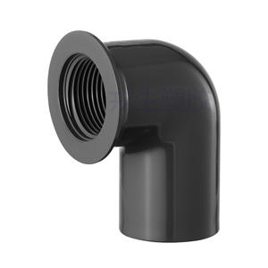 Coude à filetage interne en PVC gris, simple face, DN15-DN50, connecteur de tuyau chimique pour l'alimentation en eau, pour connecteurs internes - Product Image 1