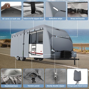 Funda para RV y Remolque, Cubierta para Remolque de Viaje, Cubierta para Camper con Cubiertas para Canaletas de Gancheo de Lengüeta - Product Image 4