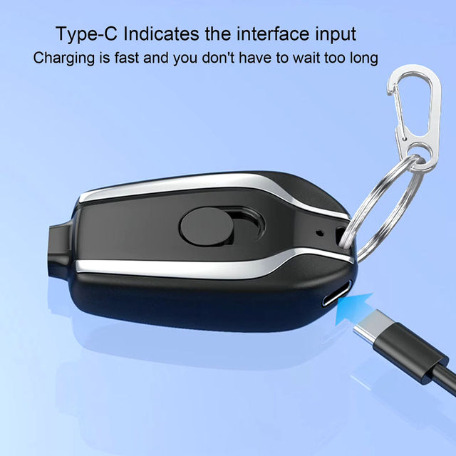 Mini Power Bank Pocket Keychain USB-C Portable Charger Type-c Emergency Battery Pack Premium Gift