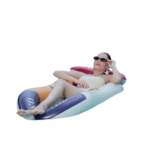 PVC Inflatable Floating <b>Lounger</b> Swim Ring Adult <b>Pool</b> <b>Float</b> Lounge Chair With Anchor Print Design - Product Image 5
