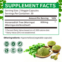 Prix de gros OEM – Capsules d'extrait de Moringa pur, cru et végétalien pour l'énergie et le soutien immunitaire des adultes – Emballage de qualité alimentaire