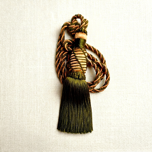 Traditional Olive Green <b>Curtain</b> Tieback Tassel with Braided Rope and Elegant Design for Window Drapes - Product Image 1