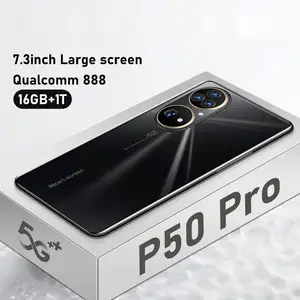 P50 Pro 7.3 Inci HD P50 Pro Asli Baru dengan ID Wajah LTE 4G Quad Core Ram 16GB ROM 1TB Ponsel Android 9.0 Ponsel