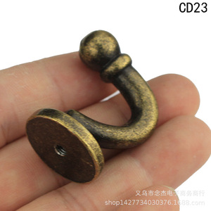 Antique Zinc Alloy Hook Cd23 Wall Mount Clothes Hook For Cabinet <b>Wardrobe</b> <b>Hardware</b> 37mm Length Single Hook Decorative Accessory - Product Image 5