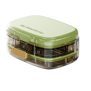 Portable 10-compartment Pill Storage Box With Sealed Lid <b>For</b> Daily Medication Organization - Product Image 4