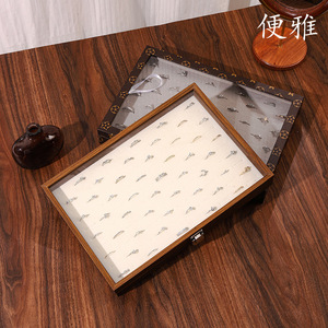 Convenient Wooden Jewelry <b>Box</b> With Lid Large Capacity Ring Display Case For Vintage <b>Earrings</b> Anti Oxidation Storage Organizer - Product Image 1