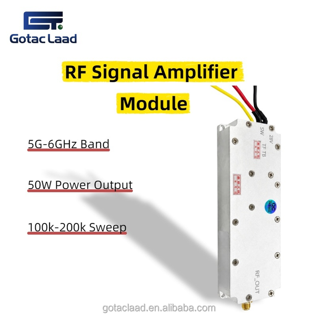50W 5-6GHz WideBand RF Signal Amplifier Module with Aluminum Alloy Case and High Gain for UAV Counter/Defense