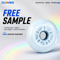 Roues de patins à roulettes ZILON OEM à changement de couleur, en PU, à rebond élevé, avec LED clignotantes, roulements ABEC-7/9, étanches, 80MM 90MM 110MM