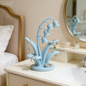 Porta Gioielli in Resina Dipinto a Mano con Motivo Floreale Pastello, Design alla Moda, Organizzatore Decorativo per Orecchini e Anelli - Product Image 2