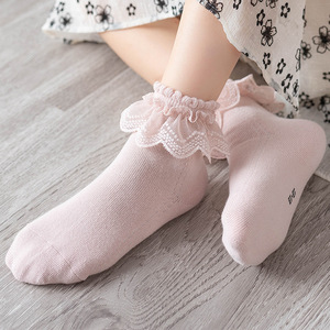 Chaussettes à lacets pour filles, chaussettes solides pour bébés et enfants de 0 à 12 ans, automne 2021 - Product Image 2