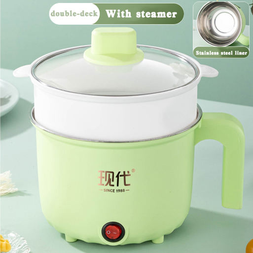 Vert/18cm intérieur en acier inoxydable avec cuiseur vapeur en PP