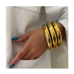 INS Custom High Quality 18K Gold Brass Copper Plated Alloy & Stone Bracelets for Wedding Engagement Party Gifts for Men Women