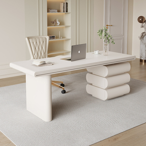 Escritorio moderno en forma de L de madera maciza color crema <span class=keywords><strong>para</strong></span> oficina, dormitorio o estudio, muebles de oficina - Product Image 1