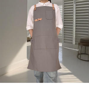 Ins style <span class=keywords><strong>japonais</strong></span> simple <span class=keywords><strong>lin</strong></span> coton <span class=keywords><strong>lin</strong></span> double couche <span class=keywords><strong>tablier</strong></span> artistique jardinage poterie cuisson vêtements de travail pour hommes et femmes - Product Image 1