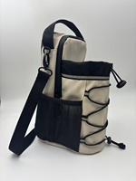 Sac bandoulière isotherme 2026 pour bouteille d'eau, multi-poches, sangle réglable, porte-bouteille pour la randonnée, les voyages et les activités de plein air