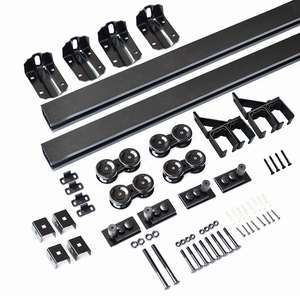 Kit de quincaillerie pour porte de grange WEKIS en alliage de zinc et laiton moderne avec fonction insonorisante pour salon et hôtels - Product Image 3