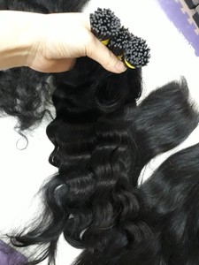 Venta al por mayor italiano Queratina Pegamento Bond I Tip Extensiones de cabello Cabello humano Doble dibujado Remy Extensiones de cabello de queratina - Product Image 6