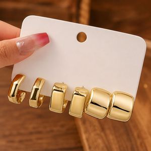 New Fashion Gold <b>C</b> Shape Big Water Drop Hoop Earrings Sets for Women Jewelry Party Gift Fashion Stud Earrings - Product Image 3