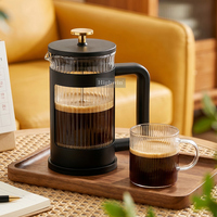 Cafetière à piston en verre borosilicate HIGHWIN 350/600/800/1000ml avec filtre à thé pour le thé et le café