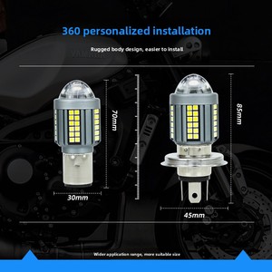 Foco Pequeño para Motocicleta, 60 Luces, 3030H4, Lente para Vehículo Eléctrico, Foco LED de Doble Color, Bombilla LED Ba20D <span class=keywords><strong>H6</strong></span> - Product Image 6