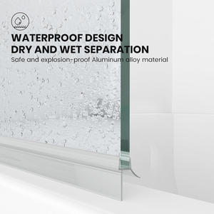 Pantalla de <span class=keywords><strong>ducha</strong></span> sin marco negra mate personalizada para bañera bisagra de bañera plegable Puerta de <span class=keywords><strong>ducha</strong></span> 6MM o 8MM Vidrio Templado - Product Image 5